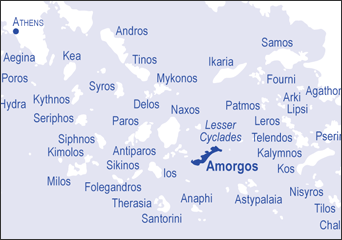 Amorgos locator map