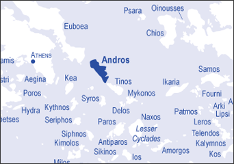 Andros locator map