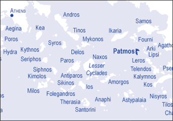 Patmos locator map