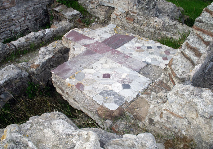 Polychrome floor of the Thermae of ancient Cos