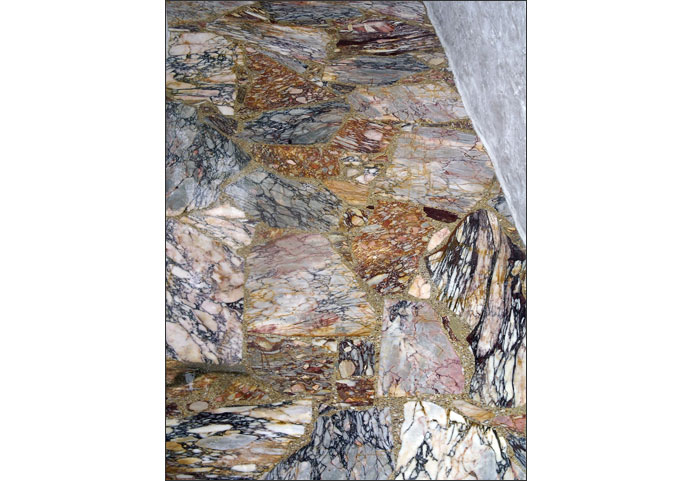 Floor in Chora paved in Skyrian marble