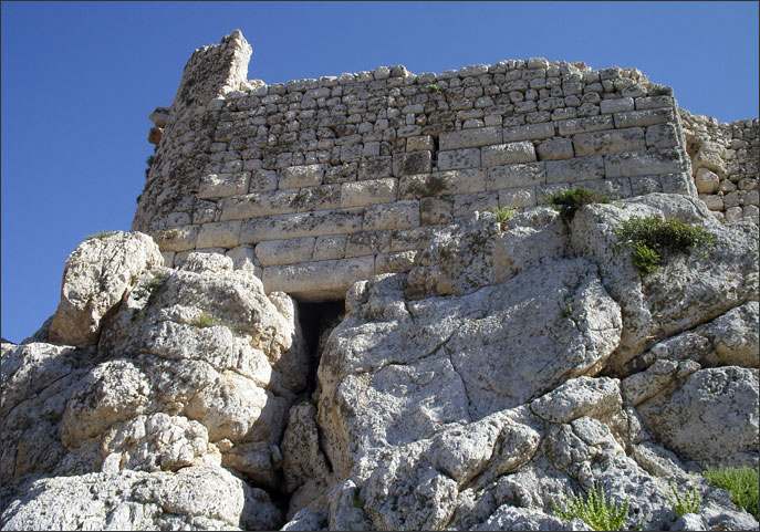 Mediaeval walls built on top of Hellenistic fortifications, Hospitaller castle, Alimnia