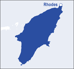 Rhodes City locator map
