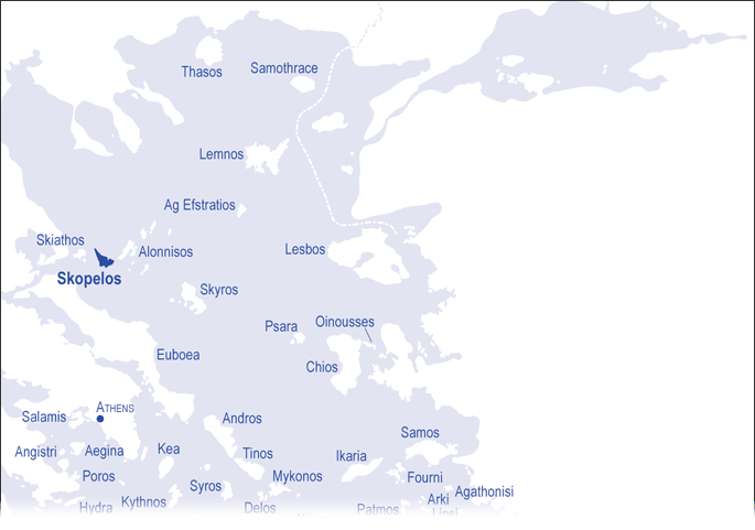 Skopelos locator map